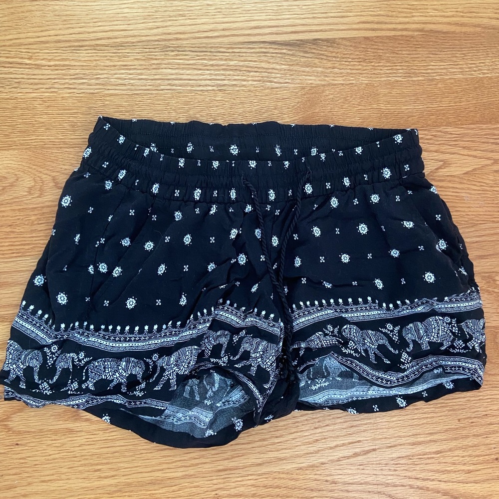 Elephant print shorts